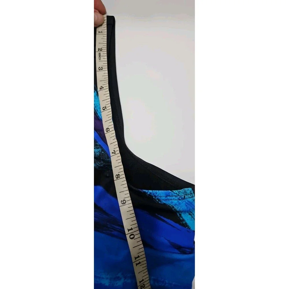 SWIMSUITS FOR ALL 1 Piece Bathing Suit CONTROL Black Blue Purple Sz 16 NEW